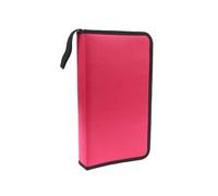 DVD Storage Bag 80 Disc PU DVD CD Storage Holder Carry Bag Case DJ Faux Leather Organizer Wallet Box for VCD(Fabric-Rose red)