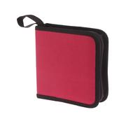 DVD Storage Bag Portable 40pcs Disc CD DVD Wallet Storage Organizer Case Boxes Holder Sleeve Bag Album Box Cases with Zipper Cover(Red 16cm)