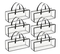 DVD Storage Bags - 6 Piece Stackable Transparent Organizers, DVD Storage Box for Video Albums Game Discs Books Home Office Library Shelf Closet Cabinet Organization