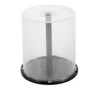 DVD Storage Box - Empty DVD Storage Bucket | Black Spindle Clear DVD Organizer | Clear DVD Organizer Holder | Empty Bucket | Holds Up To 100 Discs Capacity