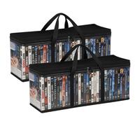 DVD Storage Boxes 2 Pack Portable CD Storage Boxes Holds Up to 66 Discs Dvd Storage Case with Sturdy Carrying Handles for Home or Travel 58 * 22 * 13CM