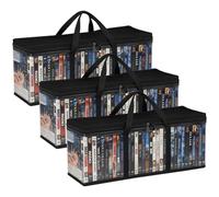 DVD Storage Boxes 3 Pack Portable CD Storage Boxes Holds Up to 99 Discs Dvd Storage Case with Sturdy Carrying Handles for Home or Travel 58 * 22 * 13CM (3 pack)