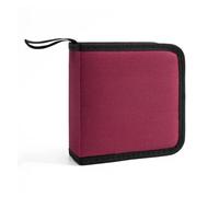 DVD Storage Case Oxford Cloth CD Case Portable Bag Can Hold 40 CDs DVD Storage Organizer Holder Carrying Disc Wallet For home media library(Red)