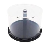 DVD Tower Case - Clear Column Empty DVD Storage, Transparent Cylinder Secure DVD Organizer Box with Dark Hub | Versatile in Use Scratch-Proof Blu-Ray Rack, Stores up to 50 Discs, Storage Bin for DVDs
