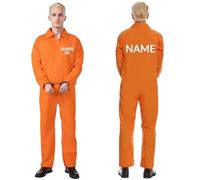 DVDKOLA Custom Orange Jumpsuit Mens Womens Personalized Prison Jumpsuit Jail Costume With Any logo Any Text
