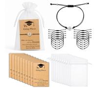 DVDVBOOM 10Pcs Graduation Bracelet Bulk Gifts for Him/Her, Adjustable Compass Bracelets Cards Set 2026 Graduate Inspirational Gifts for College Middle High School Classmates