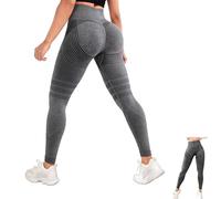 DVDVBOOM 3D Compression Leggings Women, High Waist Anti Cellulite Leggings, Workout Bum Scrunch Butt Lift Leggings, Gym Trousers Womens (UK, Alpha, M, Regular, Regular, Grey01)