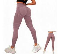 DVDVBOOM 3D Compression Leggings Women, High Waist Anti Cellulite Leggings, Workout Bum Scrunch Butt Lift Leggings, Gym Trousers Womens (UK, Alpha, L, Regular, Regular, Pink)