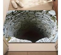 DVDVBOOM 3D Optical Illusion Rug, 2026 New Non Slip Visual Trap Opticals Illusions Hole Rug Doormat, Dog Gets Scared of 3D Carpet, Like a Hole Floor Mat Carpet for Home Bathroom (A)