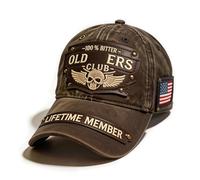 DVDVBOOM Embroidered Old Fuckers Club Vintage Baseball Cap, Old Man Hat, Funny Baseball Cap, Bitter Lifetime Member, Vintage Baseball Cap Prank Object, Adjustable Distressed Washed Cotton Hat Black