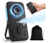 DVDVBOOM Foldable Mini Handheld Misting Fan, Portable Rechargeable Personal Cooling Fan with 4 Speeds & LED Display, Small Water Spray Mister for Travel, Women, Kids, Outdoor, Office (Black)