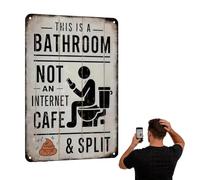 DVDVBOOM Funny Toilet Signs, Bathroom Decoration This Is A Bathroom, Not An Internet Cafe, Funny Bathroom Sign Decor For Door Wall Art
