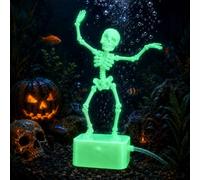 DVDVBOOM Glow in The Dark Dancing Skeleton Aquarium Bubbler, 3D Printed Halloween Fish Tank Bubbler Decor, Air Powered Oxygenating Underwater Ornament, Funny Gift for Fish Lovers