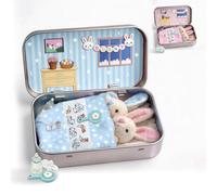 DVDVBOOM Little Pocket Bunny in a Tin, 2026 New Easter Basket Stuffer, Handmade Bunny Easter Decorations, Easter Gifts for Adult (Blue)