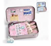 DVDVBOOM Little Pocket Bunny in a Tin, 2026 New Easter Basket Stuffer, Handmade Bunny Easter Decorations, Easter Gifts for Adult (Pink)