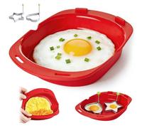 DVDVBOOM Silicone Microwave Omelette Maker, Scrambled Microwave Omlet Cooker with Poached Egg Ring for Home and Kitchen