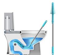 Dveda Toilet Plunger, Stainless Steel Handle Flexible Toilet Clog Remover, Bathroom Toilet Dredge Tool, Designed for Siphon-Type