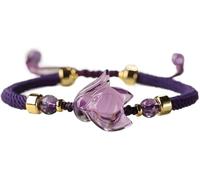 dvegGEE Amethyst Bracelet Feng Shui Wealth Bracelet Fox God Adjustable Spirit Natural Gemstone Bracelet(Purple)