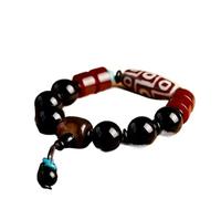 dvegGEE Beaded bracelets,Agate Bracelet Feng Shui Buddhism Wealth Bracelet Carnelian Nine Eyes Dzi Bead Charm