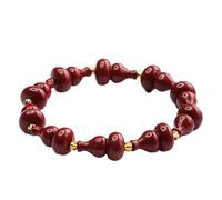 dvegGEE Cinnabar Gourd Bracelet Feng Shui Wealth Longevity Bracelet Strong Talisman Crystal Bracelet
