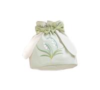 dvegGEE Embroi Cross Body Bag,Purse,16 cm Hanfu Bag Embroidered with Lily of The Valley Ancient Style Accessories Diagonal Cross Bag Bags
