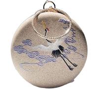 dvegGEE Embroi Cross Body Bag,Purse,18 cm Hanfu Bag Ancient Round Bag Chinoiserie Embroidered Handbag Bags