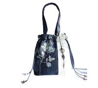 dvegGEE Embroi Cross Body Bag,Purse,30 cm Ancient Style Crossbody Bag Tassel Hanfu Bag Embroidered Canvas Bags