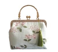 dvegGEE Embroi Handbags,Purse,22 cm Chinoiserie Style Versatile Embroidery Elegant Crossbody Retro Hanfu Ancient Style Bag Bags
