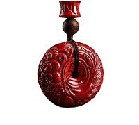 dvegGEE Feng Shui Amulet Necklace,Cinnabar Pendant Charms Natural Necklace Amulets