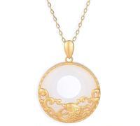 dvegGEE Feng Shui Amulet Necklace,White Jade Carp Pendant Necklace Amulet Jewelry Accessories