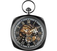 dvegGEE Pocket Watch,Black Mechanical Square Manual Winding Pocket Watch