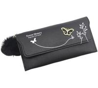 dvegGEE Wallets, Minimalist Wallet Pu Leather Women's Wallet New Long Fashion Zipper Purse Clutch for Creative Bow Portable Coin Pocket Card Holder Card Holder(Black)