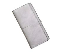 dvegGEE Wallets, Minimalist Wallet Women's Pu Leather Wallet Simple Fashion Casual Long Zipper Purse Clutch for Large Capacity Bi-fold Clutch Coin Pocket Card Holder(Gray)