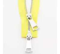 dvegGEE Zipper replacement,Two Way Open Ended Zipper 70/90 cm Jacket Metal Zipper Double Slider Two-Way Zip DIY Clothing Garment Zipper Replacement Handmade Supplies(Yellow,70 cm)