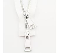 dvegGEE Zipper replacement,Two Way Open Ended Zipper 70/90 cm Jacket Metal Zipper Double Slider Two-Way Zip DIY Clothing Garment Zipper Replacement Handmade Supplies(White,70 cm)