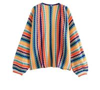 DVERFSWEV-GH Polyester Oversized V Neck Cardigan Women Chunky Knit Open Front Long Sleeve Textured Weave Lounge Wear Autumn Layering Piece Cozy Reading Companion(Yellow_M)