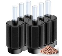 DVHEY 10-50Gal 6 Pack Aquarium Sponge Filter with Ceramic Media and Bubble Diffuser Ultra Quiet Fish Tank Filters fit Breeding Fry Betta Shrimp Fish Tank