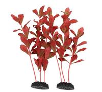 DVHEY 2-Pack 12 Inch Aquarium Silk Aquarium Plants, Artificial Plastic Plant for Small Tank, Goldfish, Fish Hides (Red, 12 Inch)