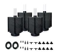 DVHEY 4 Pack 70-80 Gal Aquarium Sponge Filter with Air Stone and Ceramic Filter Media Quiet Fish Tank Filters for Breeding Fry Betta Shrimp Fish Tank with Accessories