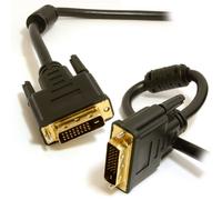 DVI-D Dual Link 24+1 pins with Ferrite Cores Male to Male Cable Gold 1m