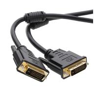 kenable DVI D Dual Link with Ferrite Cores Male to Male Cable Gold 2m