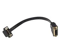 DVI Extension Cable,zdyCGTime 1FT Flat Slim DVI-D Dual Link 24+1 Digital Video 90 Degree Angle Male to DVI Female Extension Cable