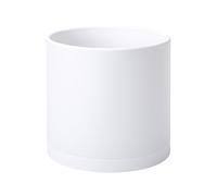 D'vine Dev 10 Inch White Plastic Planter Pots for Plant Pot with Drainage Hole and Seamless Saucers, 74-O-M-1