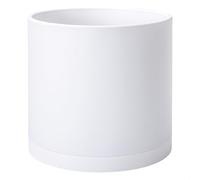 D'vine Dev - 14" Plastic Planters with Drainage Hole and Seamless Saucer, White, 74-X-A-4