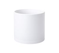 D'vine Dev 8 Inch White Plastic Planter Pots for Plant Pot with Drainage Hole and Seamless Saucers, 74-O-S-1