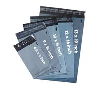 DVIVA 100 Pcs Mixed - 5 Sizes Grey Postage Bags for Clothes | Flexible Parcel Bags | Waterproof & Strong Self Seal Strip Mailing Bags for Delivery, Shipping, Mail & Package