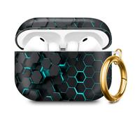DVKG Compatible with AirPod PRO 3 2025 Shockproof Drop-Proof Wireless Earbuds Case with Keychain, Universal for Men and Women(Technology Grid)