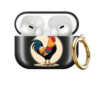 DVKG Compatible with AirPod PRO 3 2025 Shockproof Drop-Proof Wireless Earbuds Case with Keychain, Universal for Men and Women(Rooster)