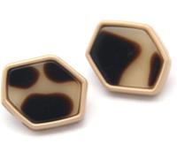 dvkGKLVq Buttons,Buttons For Crafts,Sewing Buttons,Hexagonal Leopard Pattern Metal Buttons for Clothes Fashion Women Dress Coat DIY Decorative Handmade Accessories(Brown,25mm 5pcs)