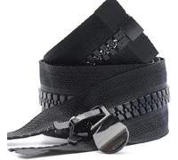 dvkGKLVq Zippers,Zippers for sewing, No. 8 Resin Opening and Long Zip Down Jacket for Sewing Extra Large Plastic Zipper Fashion, Strong and Sturdy.(Black,80cm)